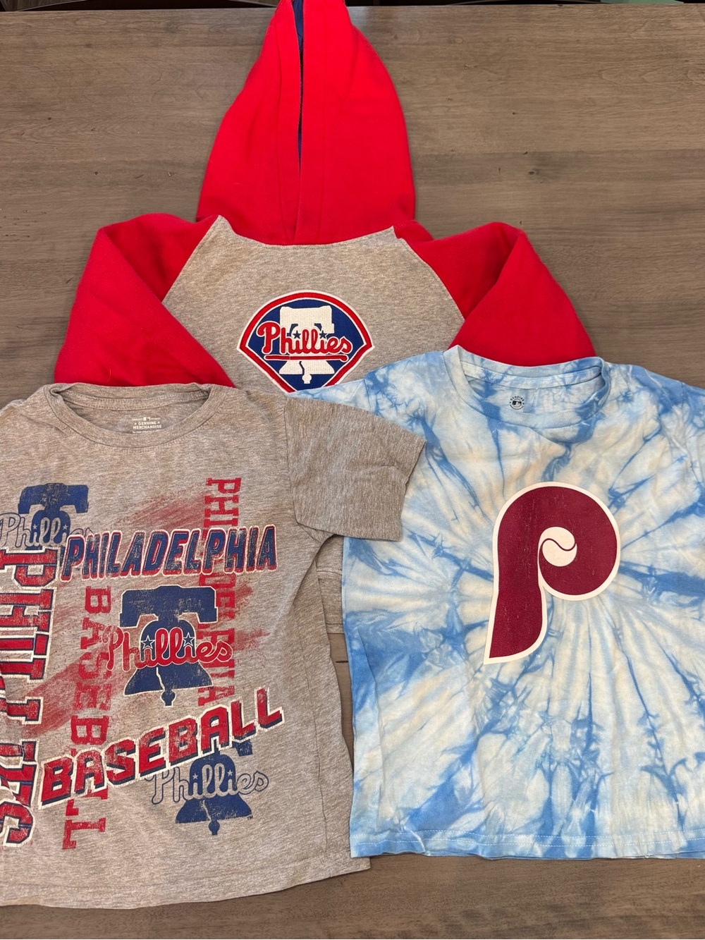 Philadelphia Phillies Kids Red & Blue Hoodie and T-Shirts Set